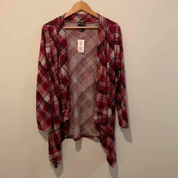 Sweaterette - Red Plaid Cardigan​​​ - Picture 1 of 4